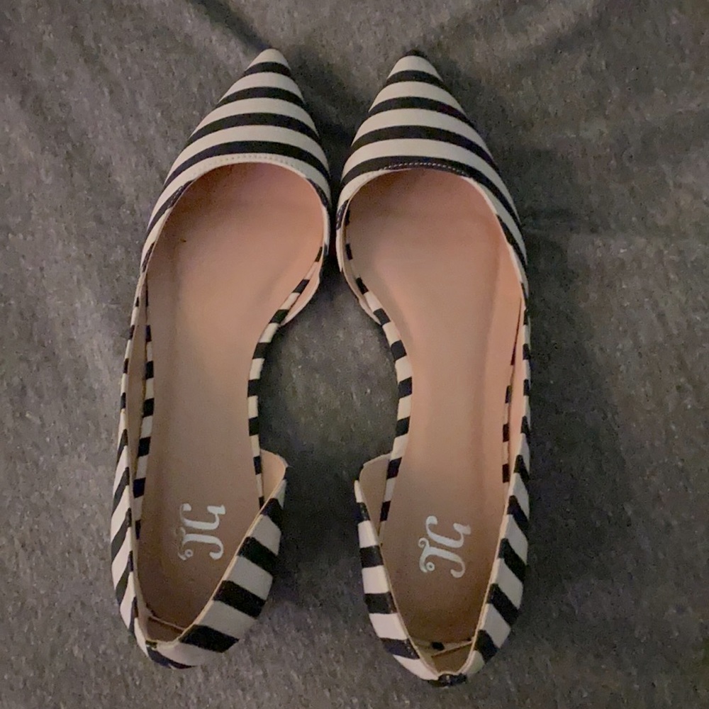 Black and white striped flats (size 8) ladies